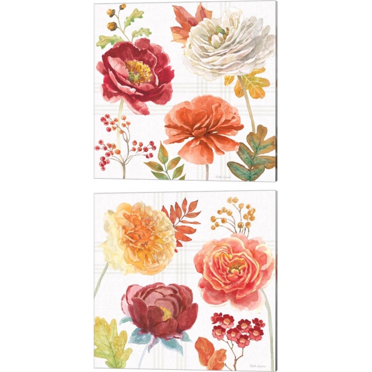 Wooded Harvest C by Beth Grove 14" x 14" Canvas Wall Art (Set of 2)